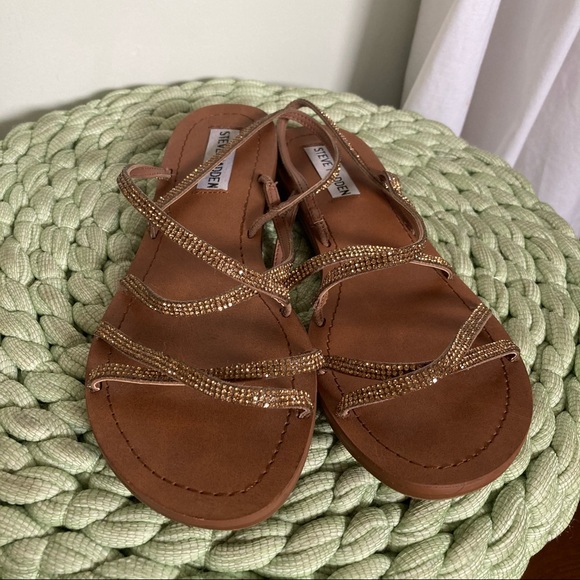 Steve Madden bronze Rita Rhinestone strap sandals - Picture 4 of 10